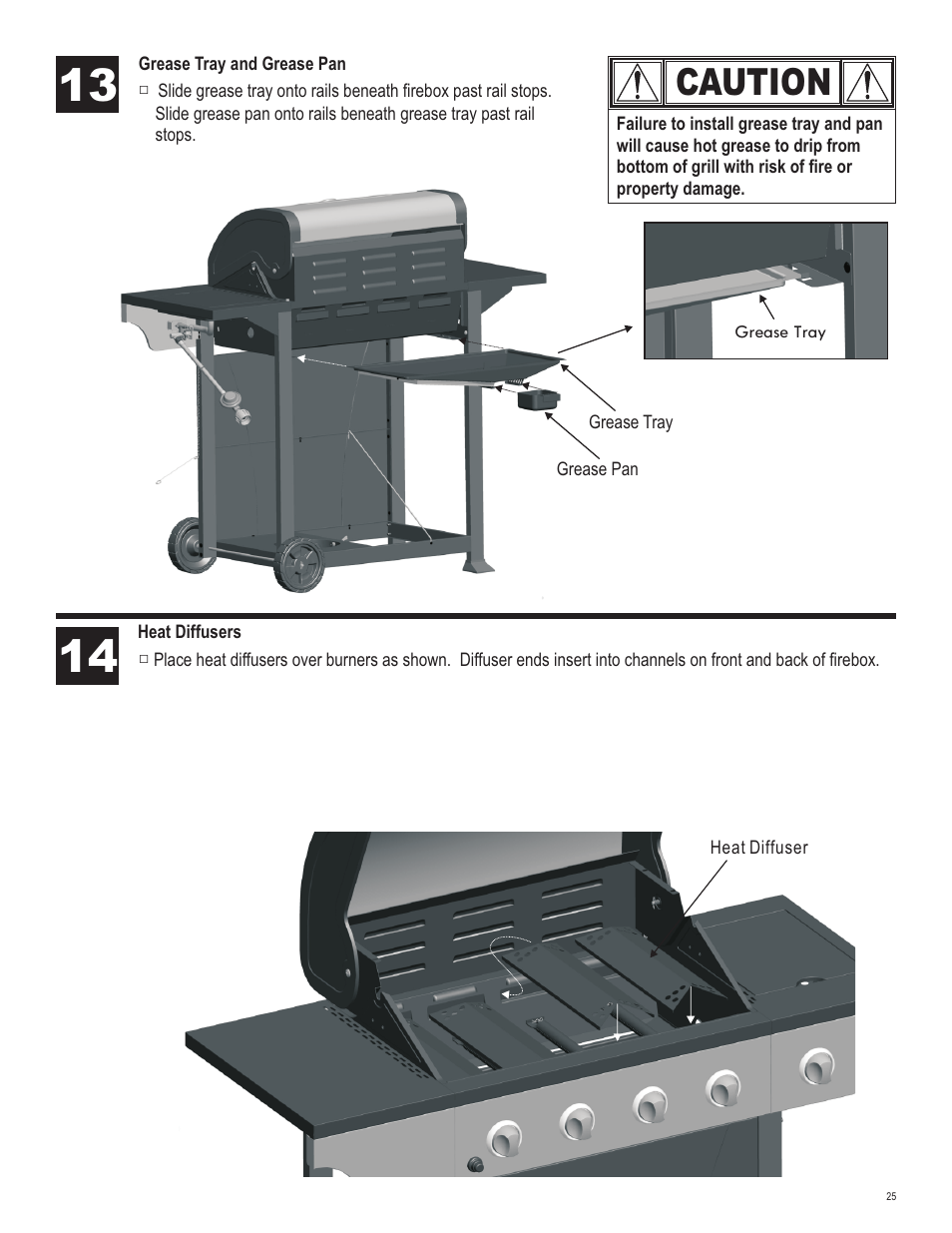Caution | Char-Broil 463411512 User Manual | Page 25 / 32