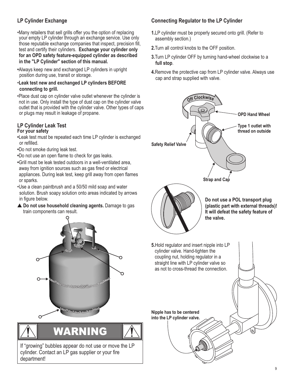 Warning | Char-Broil 463411512 User Manual | Page 9 / 32