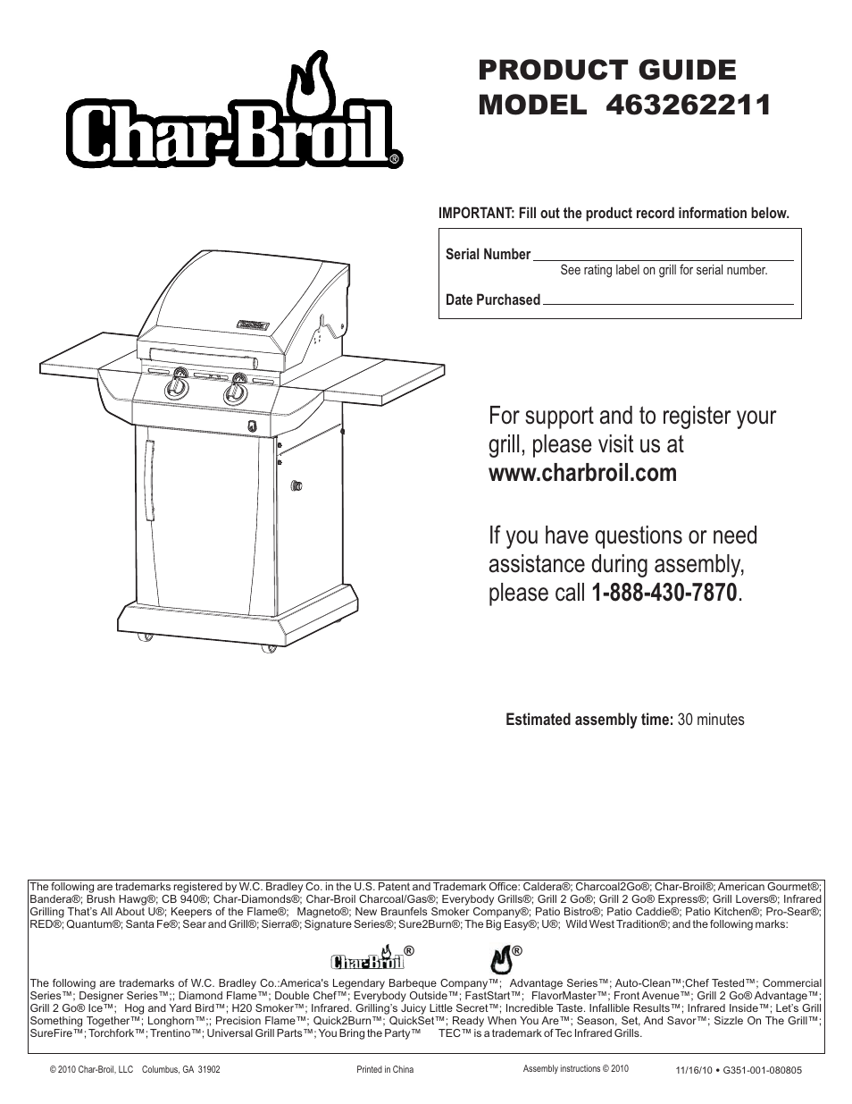 Char-Broil 463262211 User Manual | 28 pages