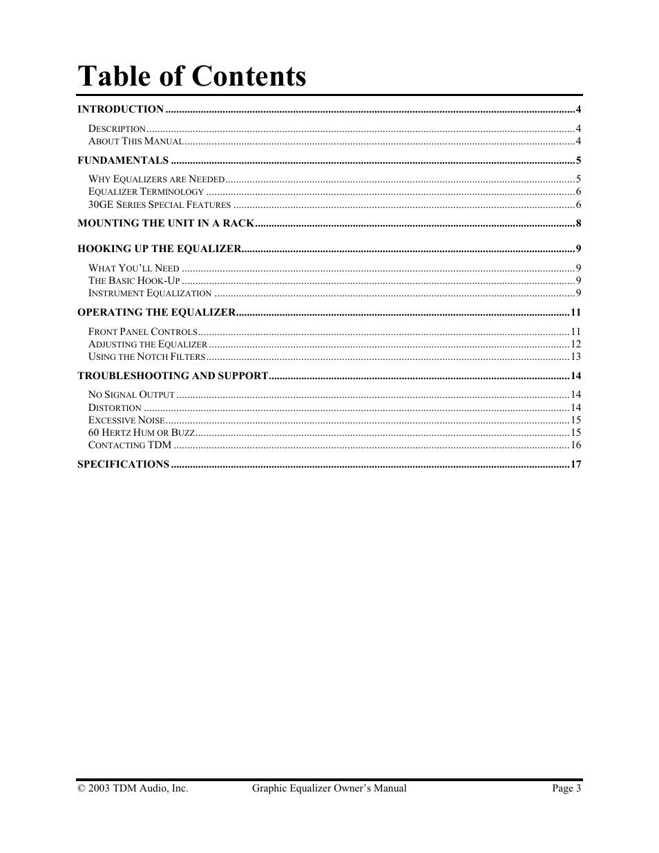 TDM Audio 30GE-1 User Manual | Page 3 / 17