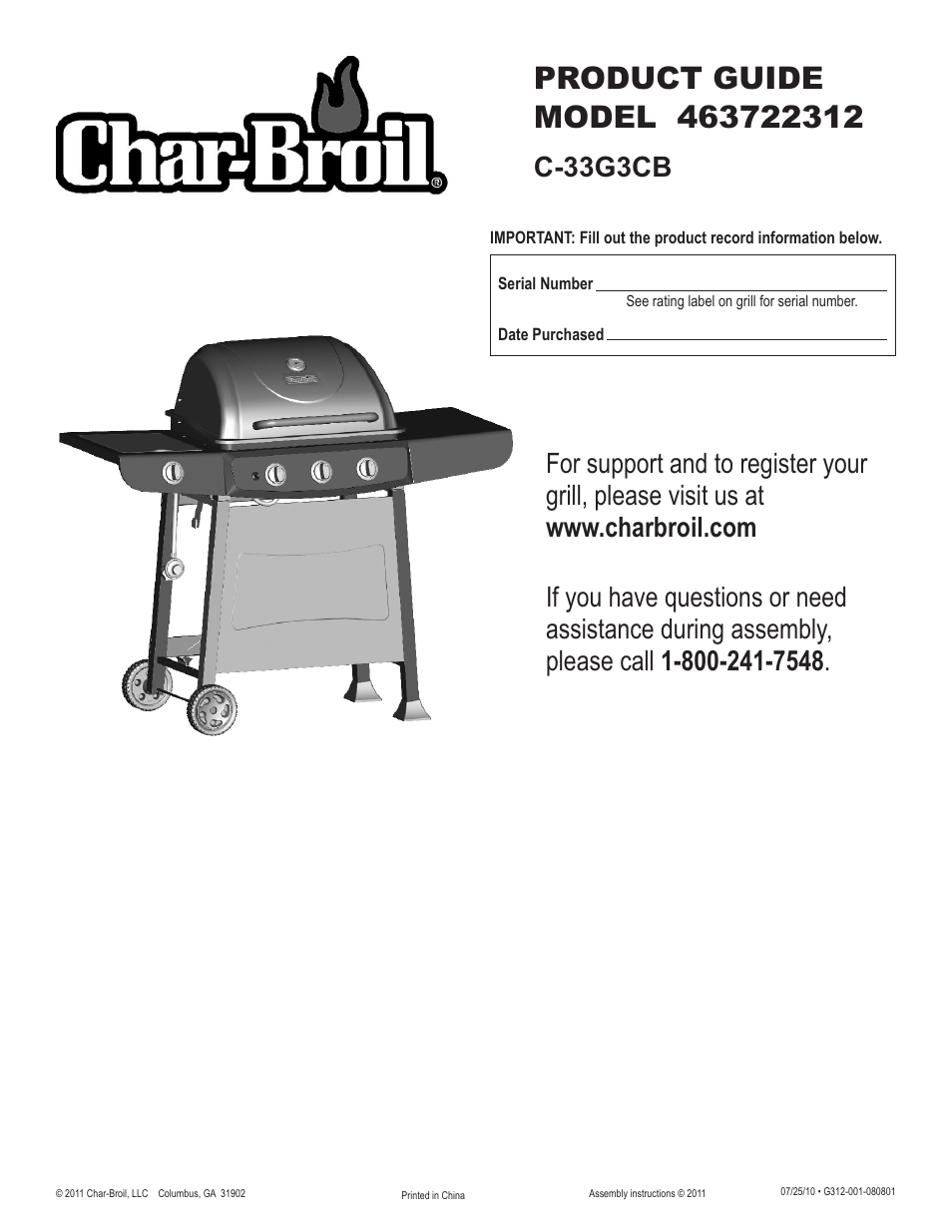 Char-Broil 463722312 User Manual | 28 pages