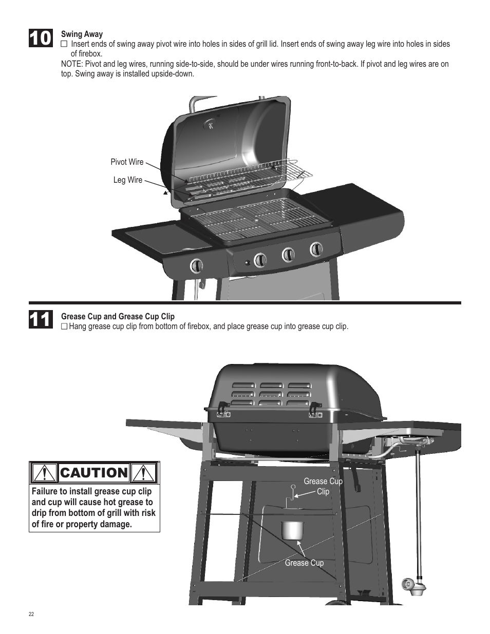 Caution | Char-Broil 463722312 User Manual | Page 22 / 28