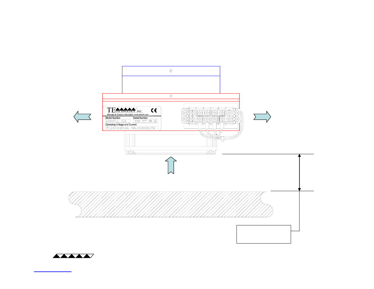 Minimum distance between fan and obstruction | TE Technology TCA User Manual | Page 14 / 22