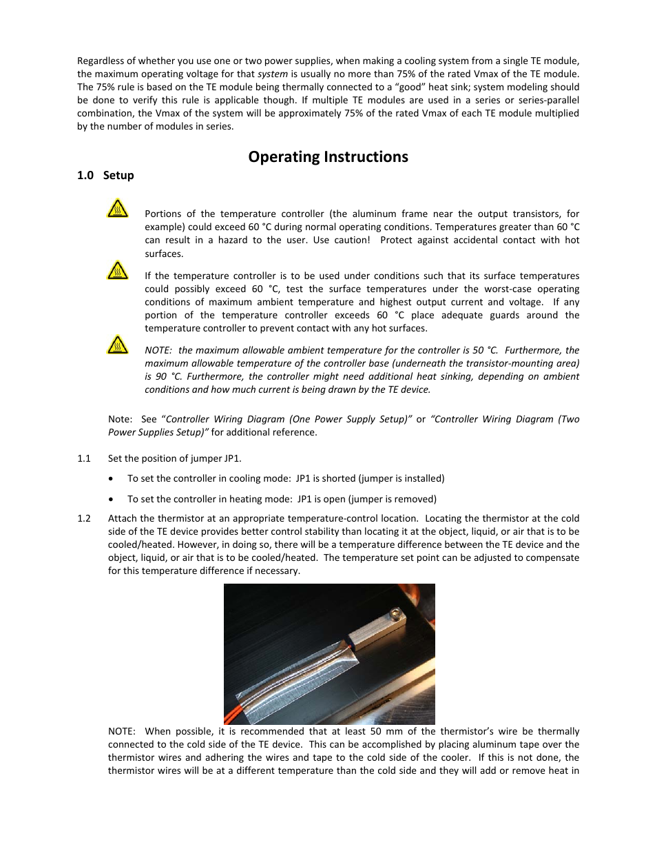 Operating instructions | TE Technology TC-24-10 User Manual | Page 8 / 23