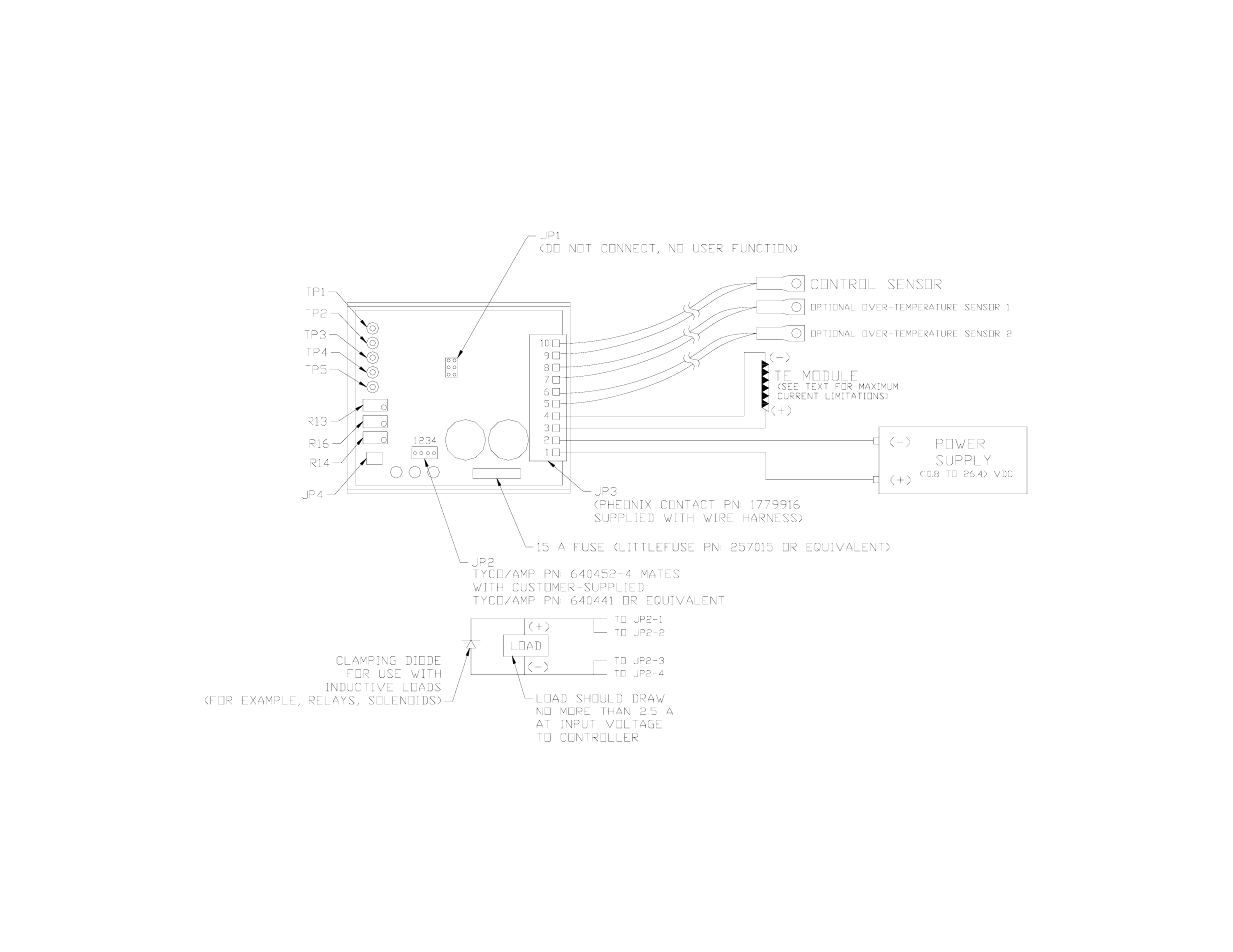 Controller wiring diagram | TE Technology TC-24-12 User Manual | Page 14 / 20