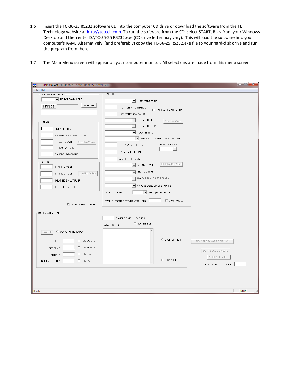 TE Technology TC-36-25-RS232 User Manual | Page 17 / 59