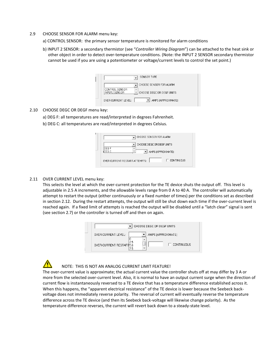 Note: this is not an analog current limit feature | TE Technology TC-36-25-RS232 User Manual | Page 22 / 59