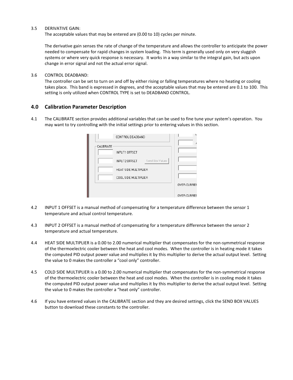 0 calibration parameter description, Calibration parameter description | TE Technology TC-36-25-RS232 User Manual | Page 26 / 59