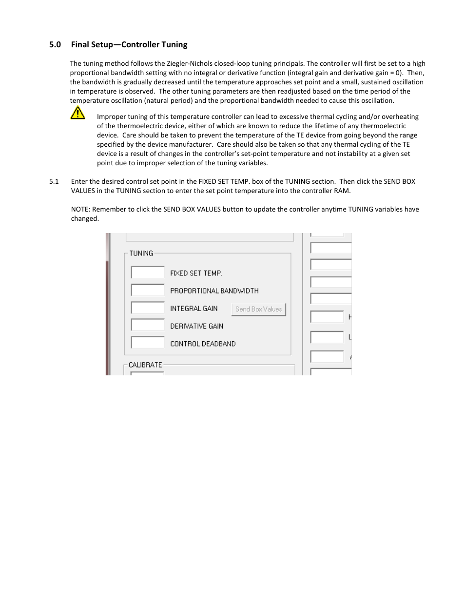 0 final setup—controller tuning, Final setup—controller tuning | TE Technology TC-36-25-RS232 User Manual | Page 27 / 59