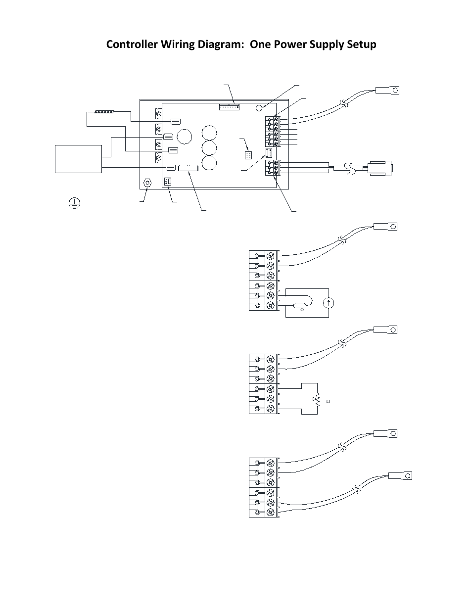 Controller wiring diagram: one power supply setup | TE Technology TC-36-25-RS232 User Manual | Page 33 / 59