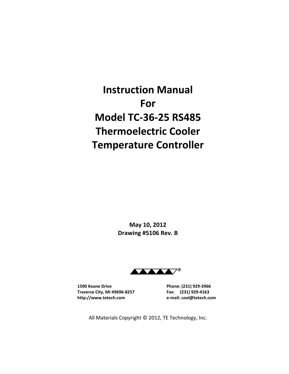 TE Technology TC-36-25-RS485 User Manual | 61 pages