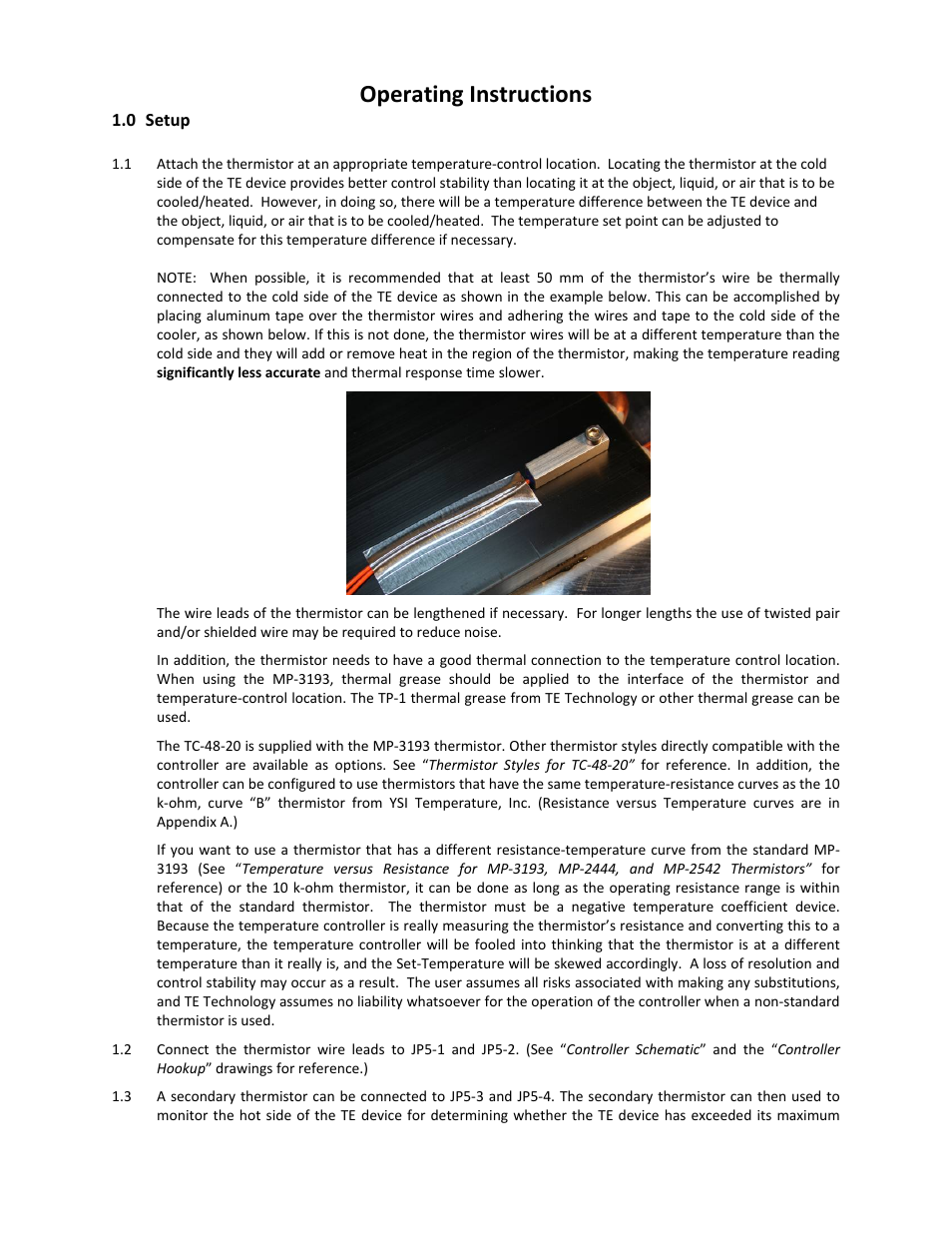 Operating instructions | TE Technology TC-48-20 User Manual | Page 13 / 58