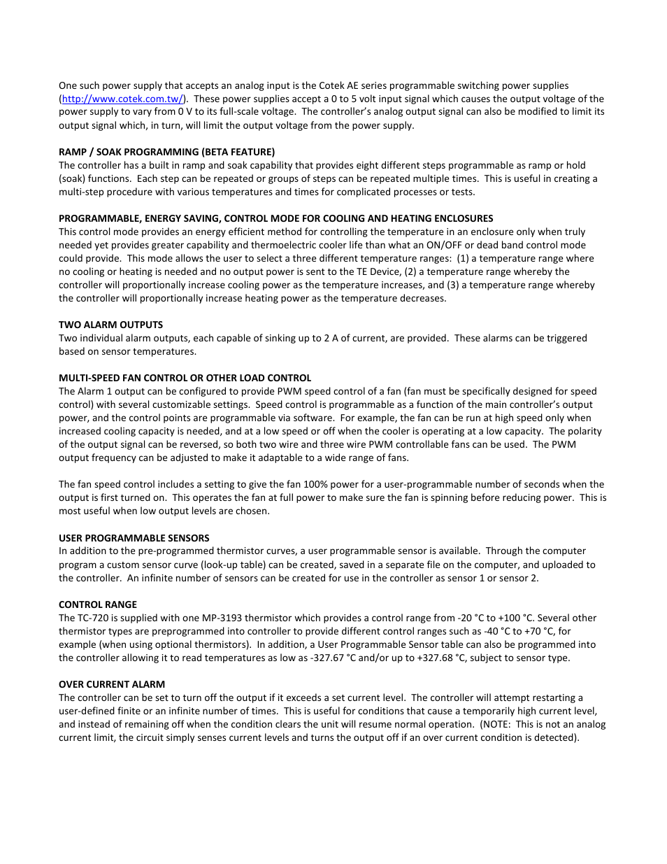 TE Technology TC-720 User Manual | Page 10 / 98