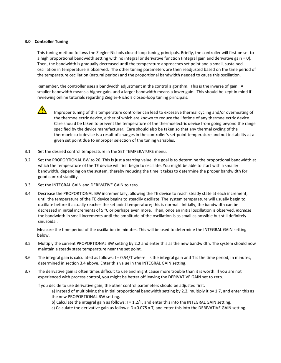 0 controller tuning, Controller tuning | TE Technology TC-720 User Manual | Page 39 / 98