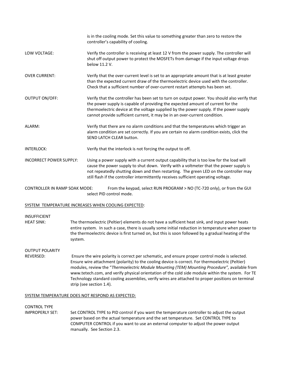 TE Technology TC-720 User Manual | Page 64 / 98
