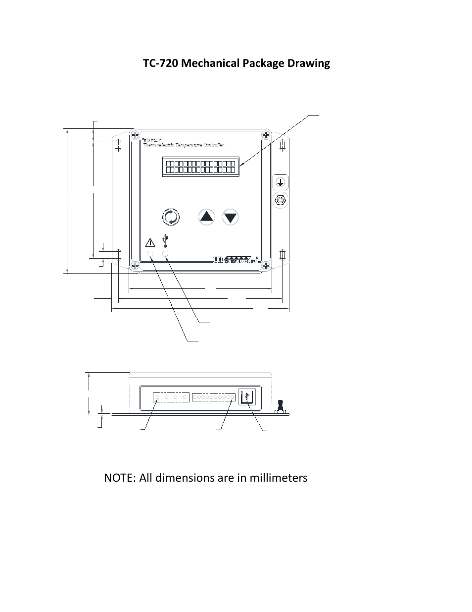 Tc-720 mechanical package drawing | TE Technology TC-720 User Manual | Page 67 / 98