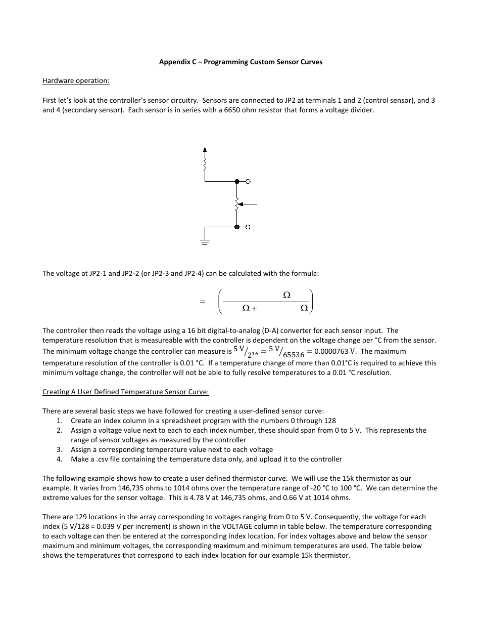 Appendix c – programming custom sensor curves | TE Technology TC-720 User Manual | Page 92 / 98