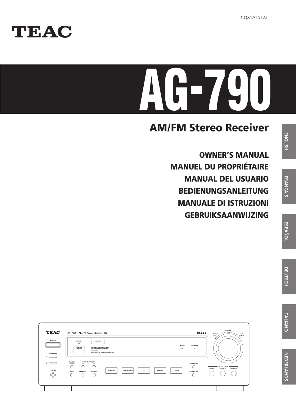 Teac AG-790 User Manual | 100 pages