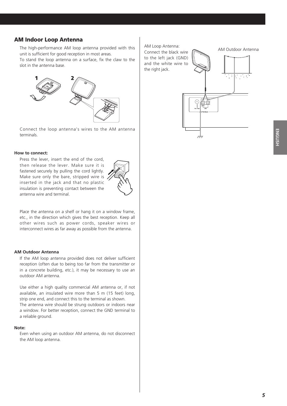 Am indoor loop antenna | Teac AG-790 User Manual | Page 5 / 100