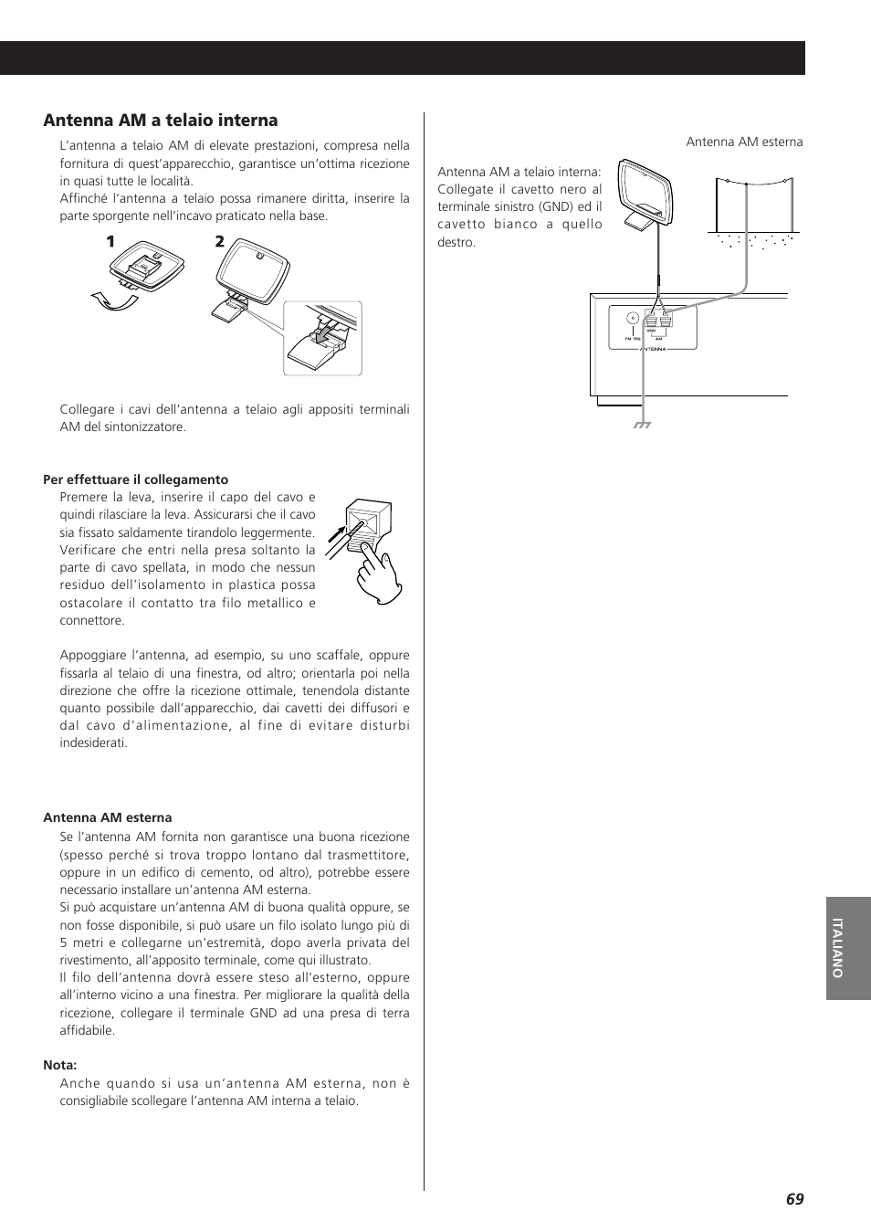 Antenna am a telaio interna | Teac AG-790 User Manual | Page 69 / 100