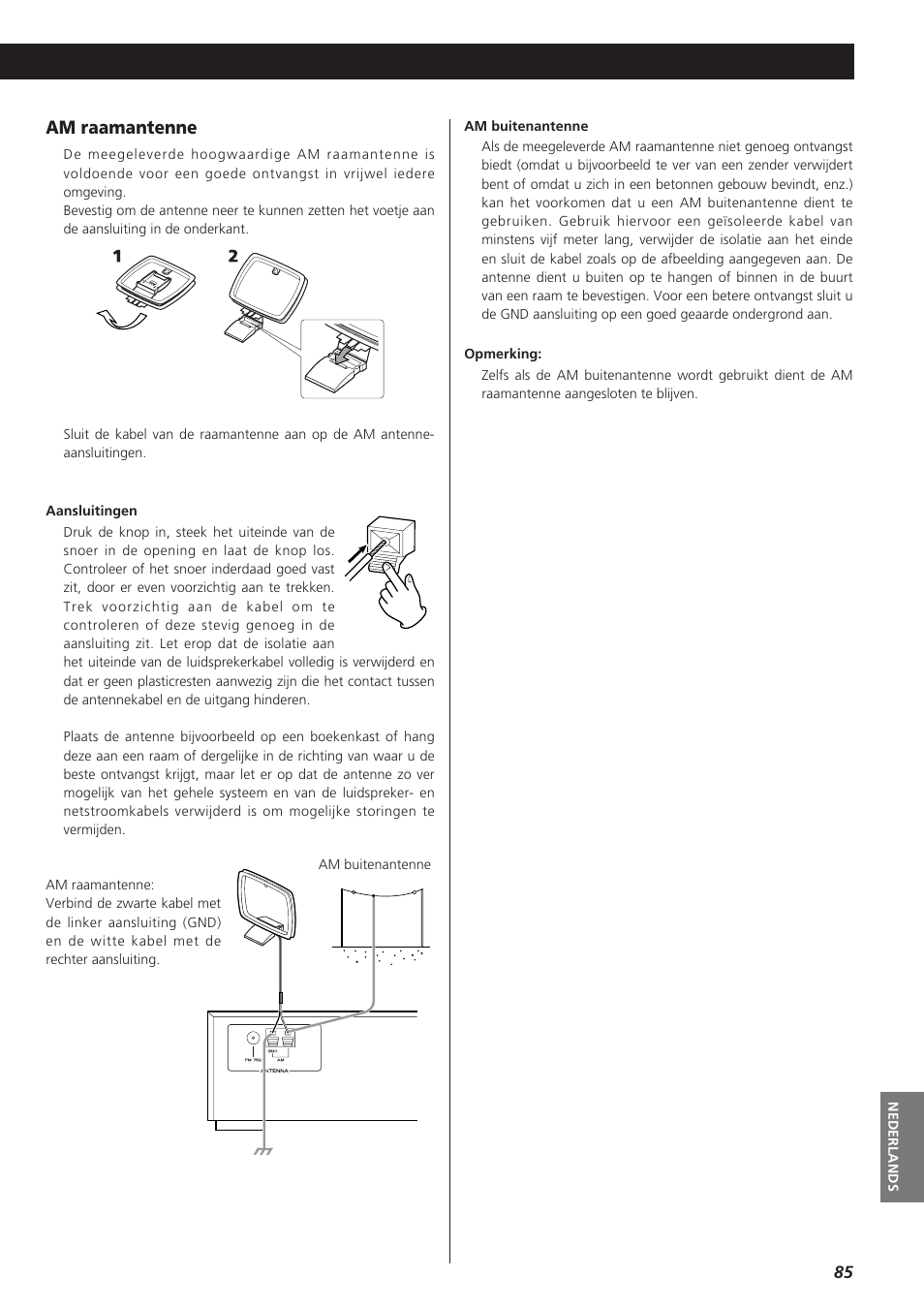 Am raamantenne | Teac AG-790 User Manual | Page 85 / 100