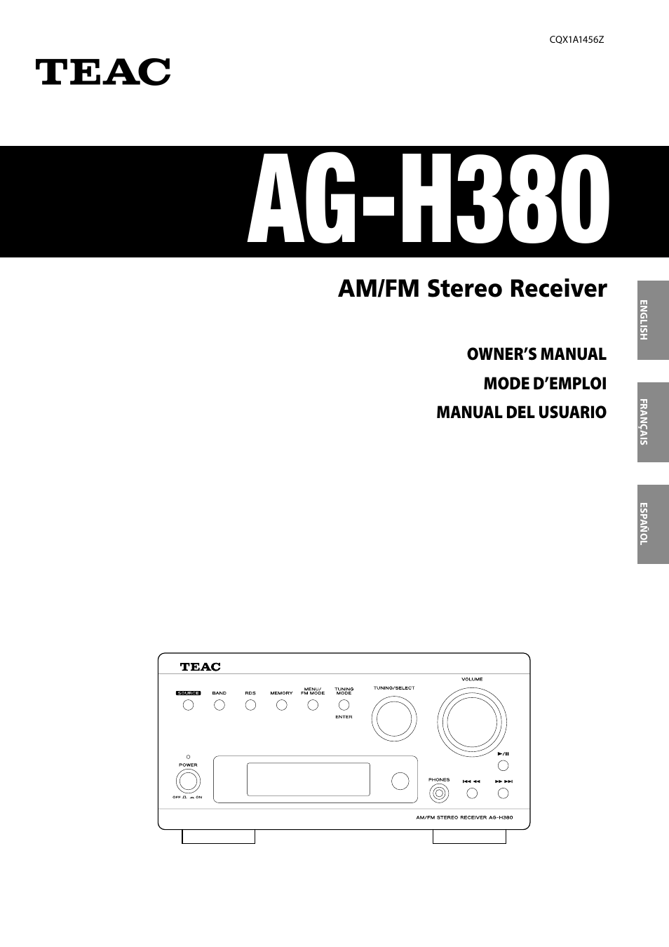 Teac AG-H380 User Manual | 32 pages