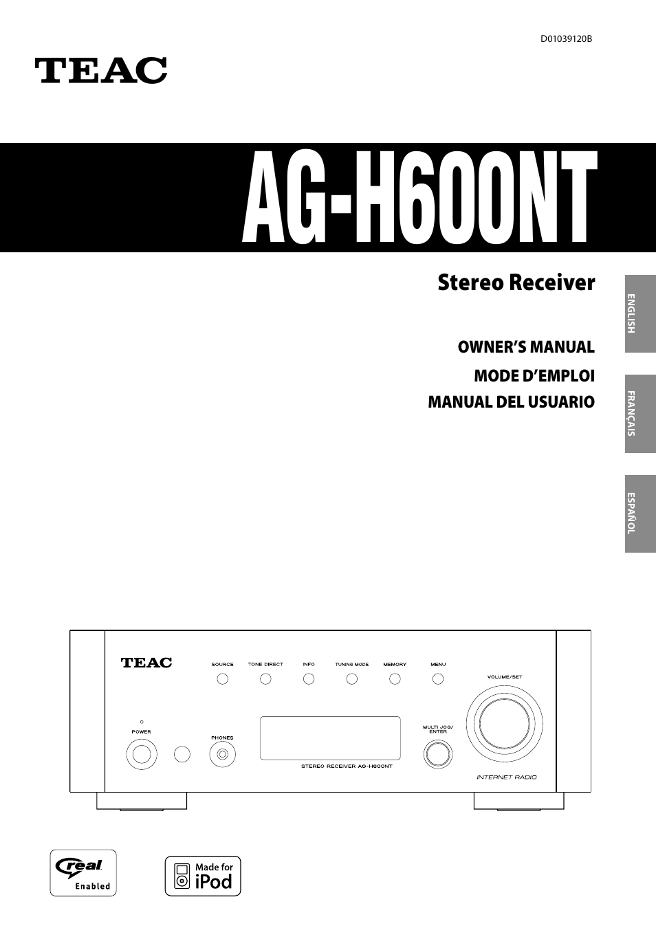 Teac AG-H600NT User Manual | 96 pages