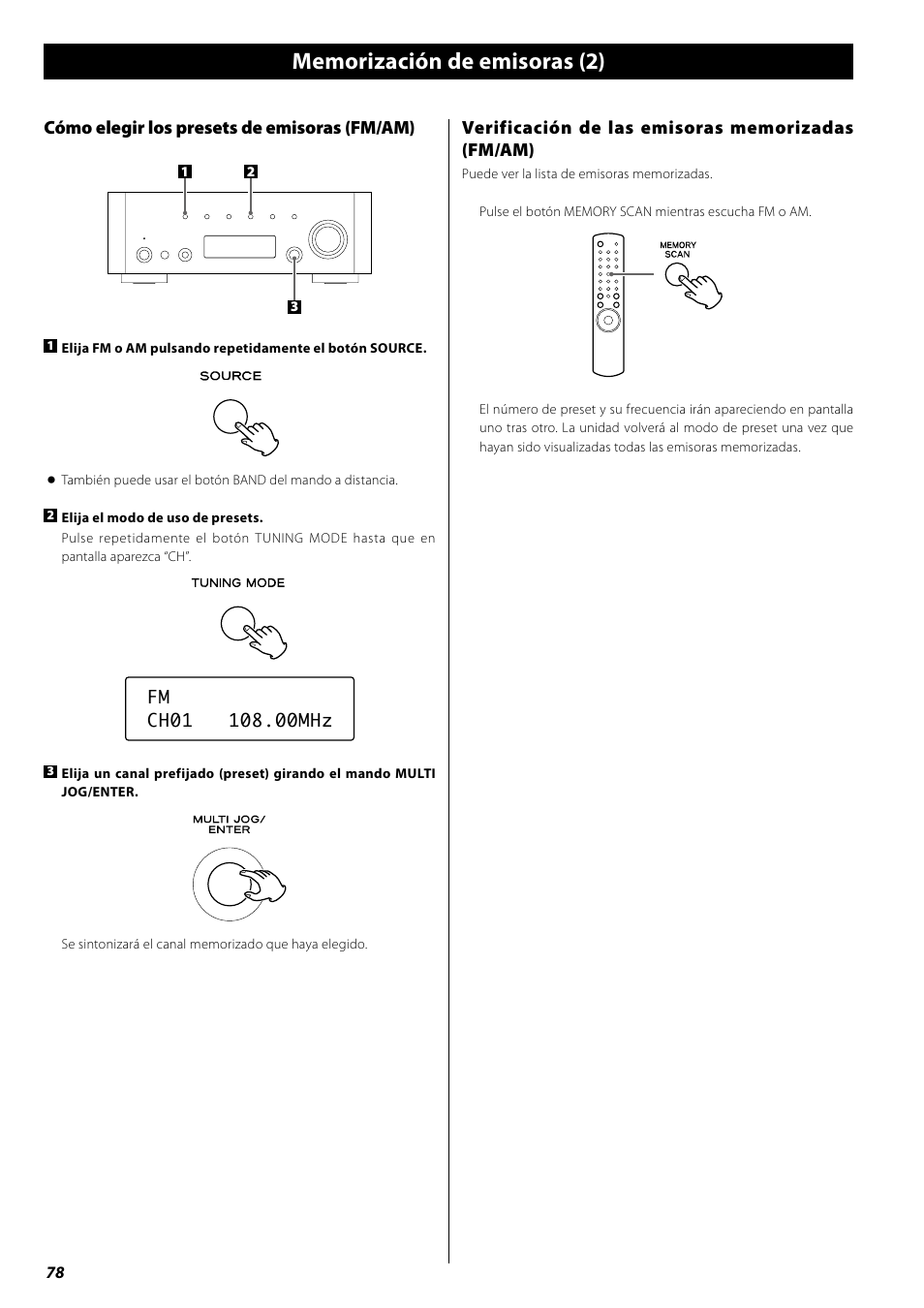 Configuración inicial de radio por internet, Cómo elegir los presets de emisoras (fm/am) | Teac AG-H600NT User Manual | Page 78 / 96