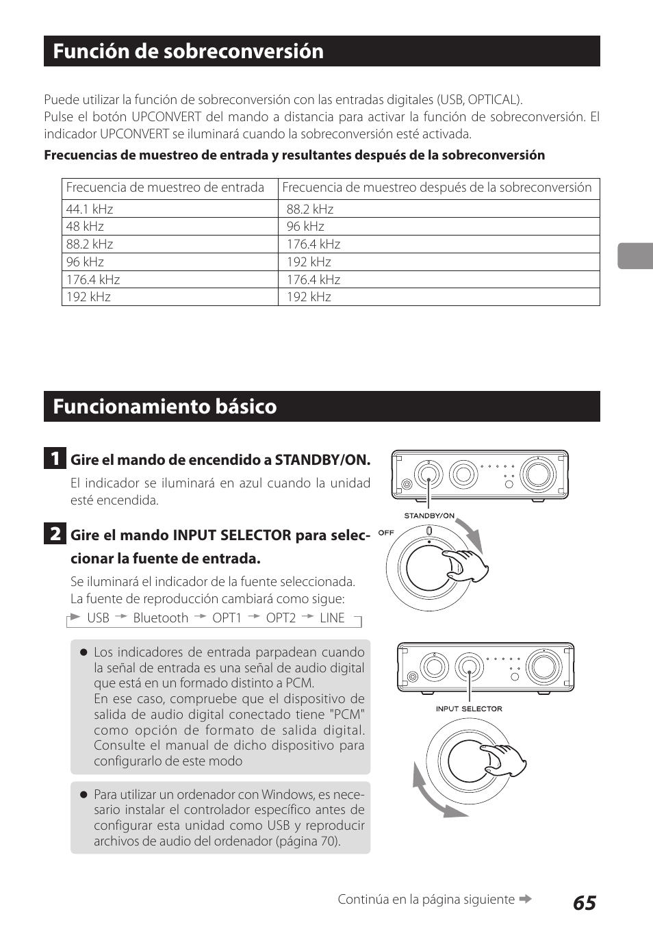 Función de sobreconversión, Funcionamiento básico, Función de sobreconversión funcionamiento básico | 65 función de sobreconversión | Teac AI-101DA User Manual | Page 65 / 76