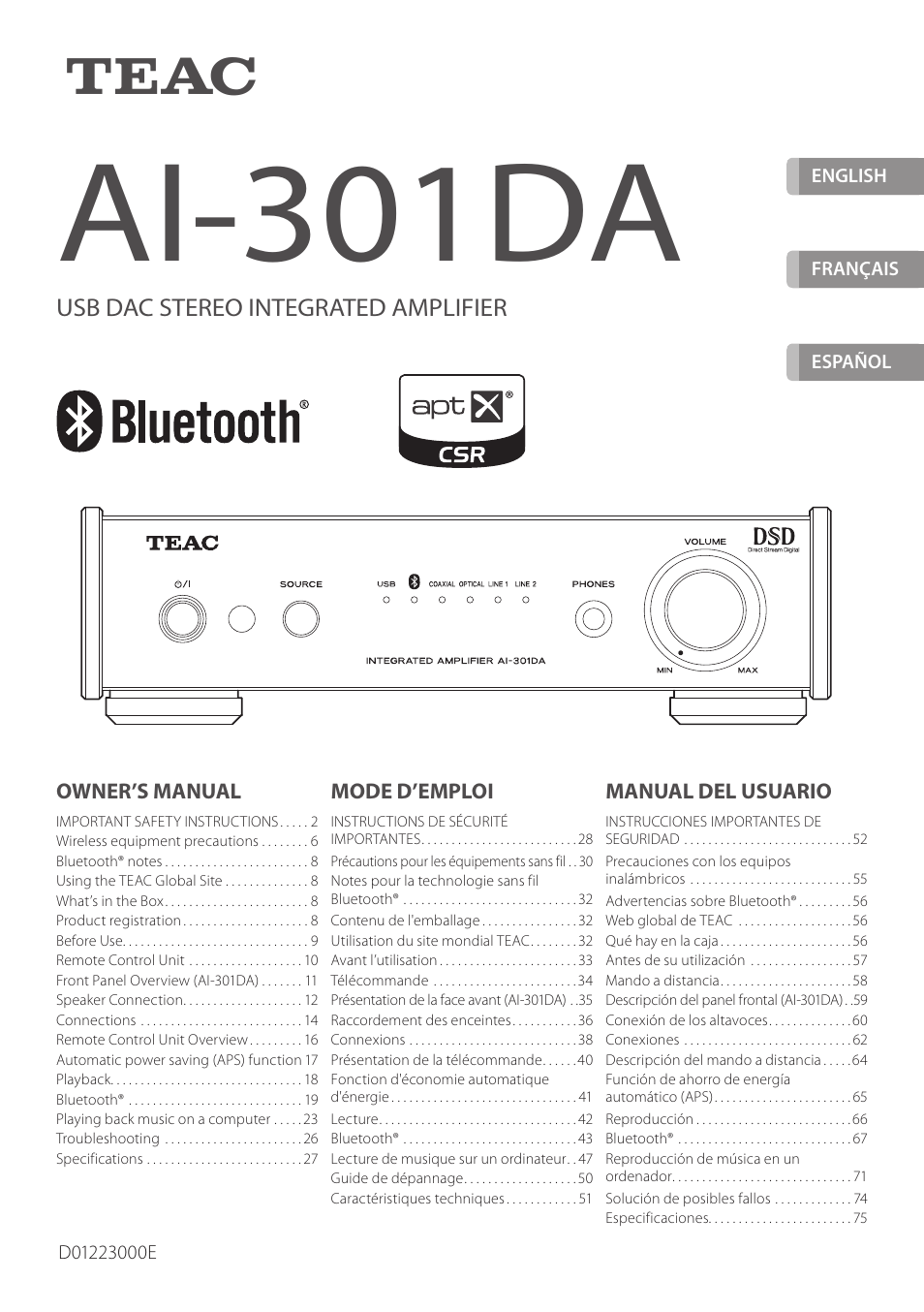 Teac AI-301DA User Manual | 80 pages