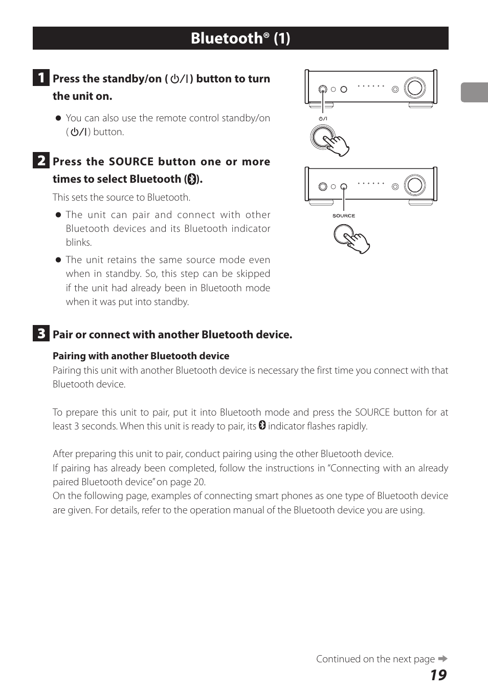 Bluetooth, Bluetooth® (1) | Teac AI-301DA User Manual | Page 19 / 80