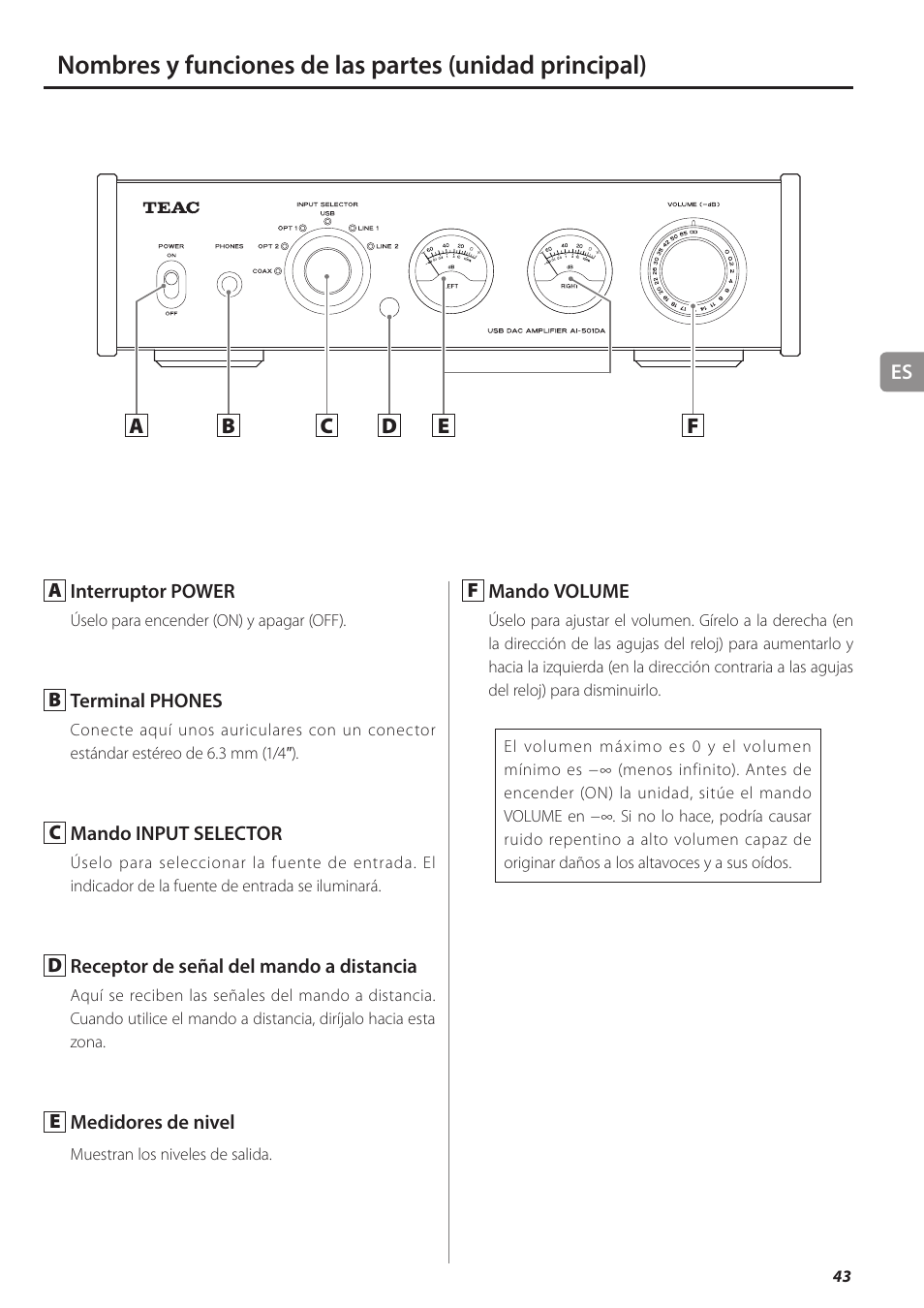 Teac AI-501DA User Manual | Page 43 / 52