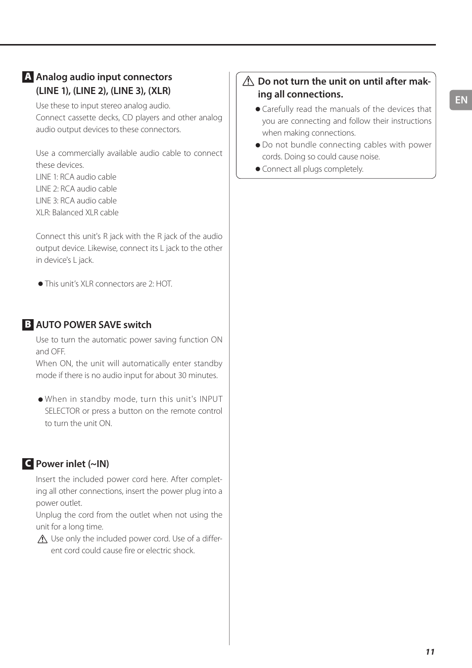 Teac AX-501 User Manual | Page 11 / 48