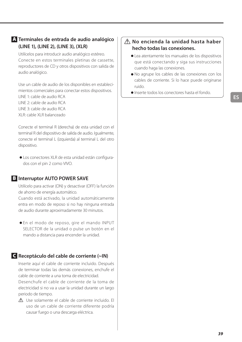 Teac AX-501 User Manual | Page 39 / 48