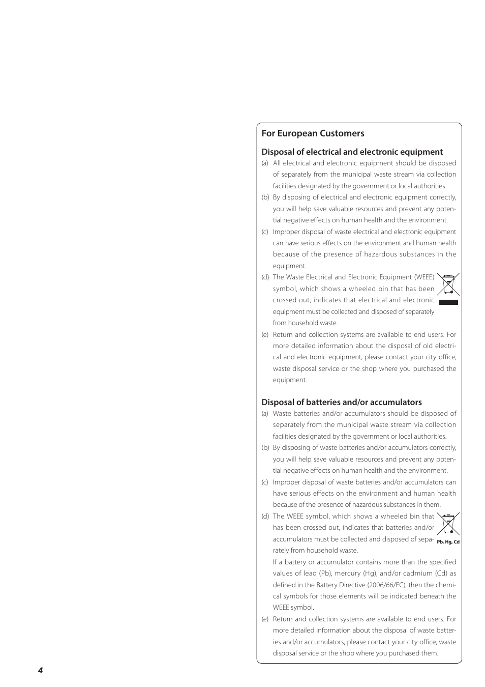 English, For european customers | Teac AX-501 User Manual | Page 4 / 48