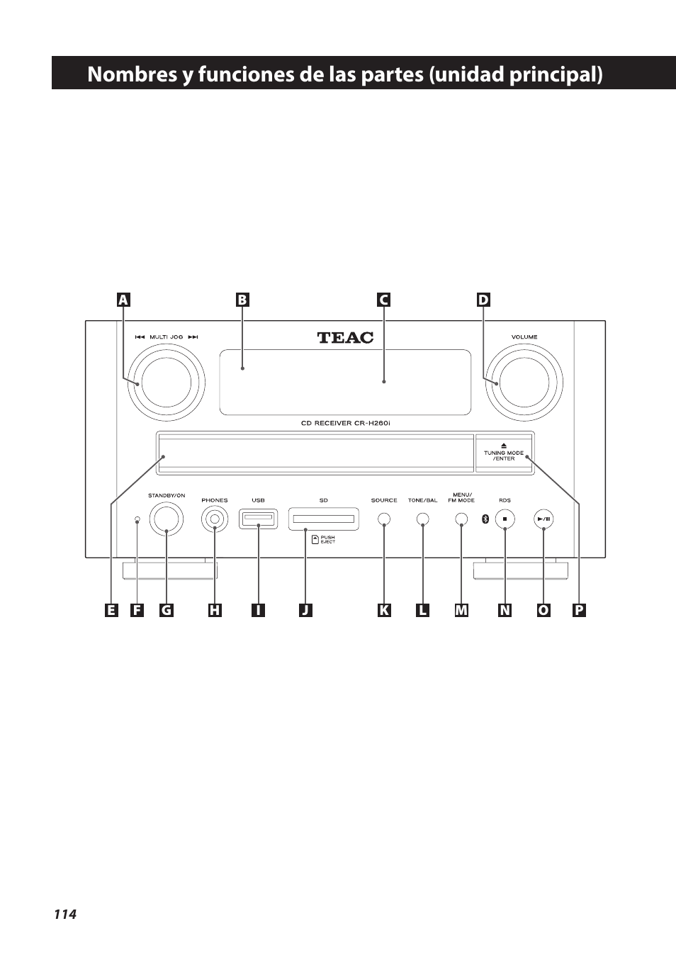 Teac CR-H260I User Manual | Page 114 / 152