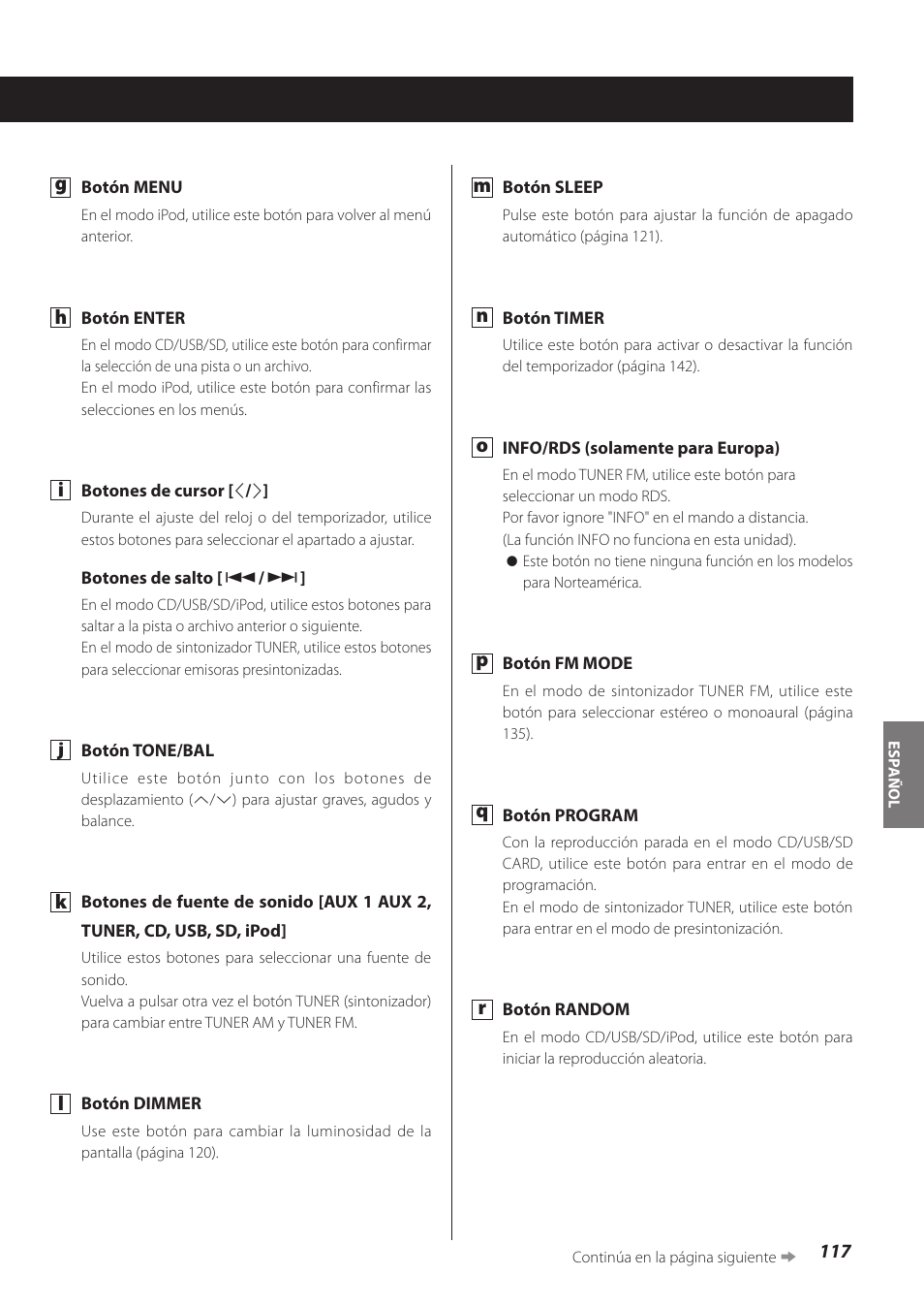 Teac CR-H260I User Manual | Page 117 / 152