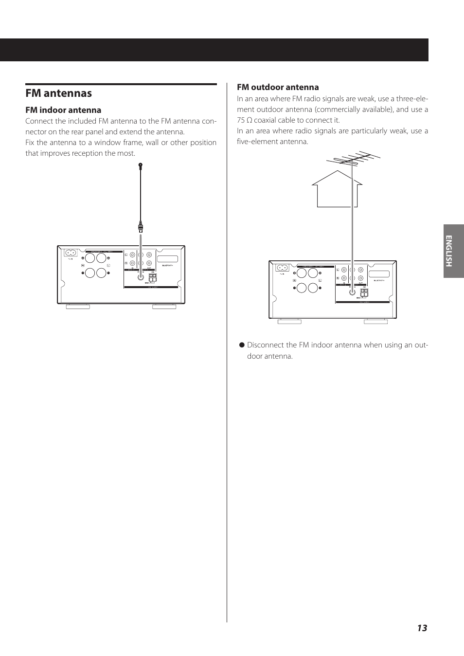 Fm antennas | Teac CR-H260I User Manual | Page 13 / 152