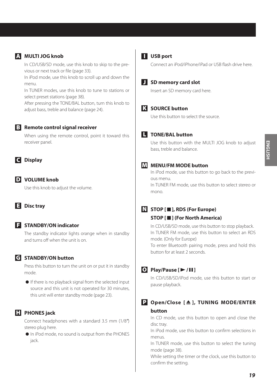 Teac CR-H260I User Manual | Page 19 / 152