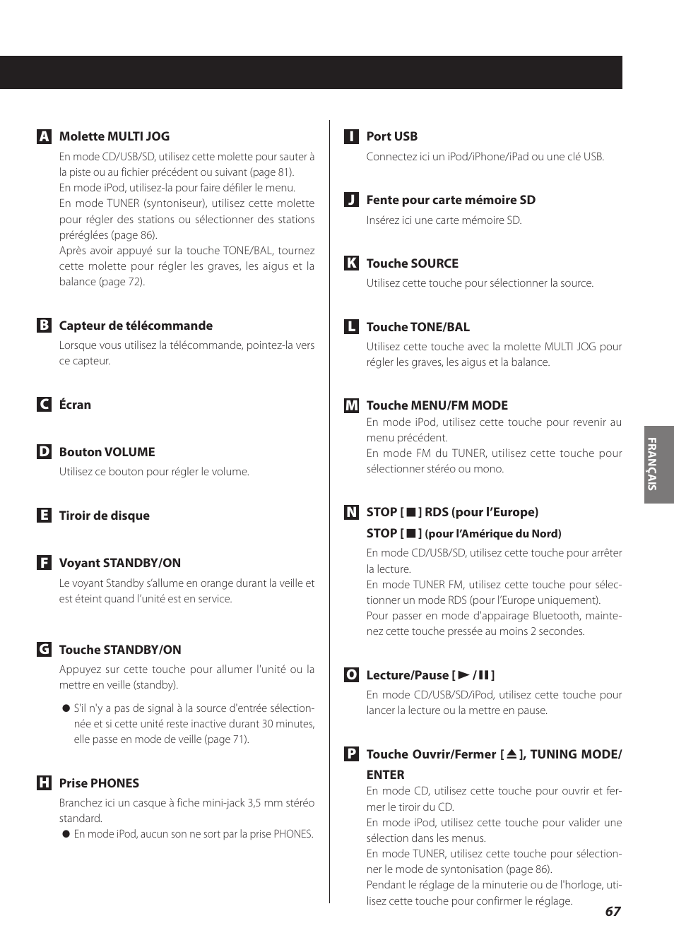 Teac CR-H260I User Manual | Page 67 / 152