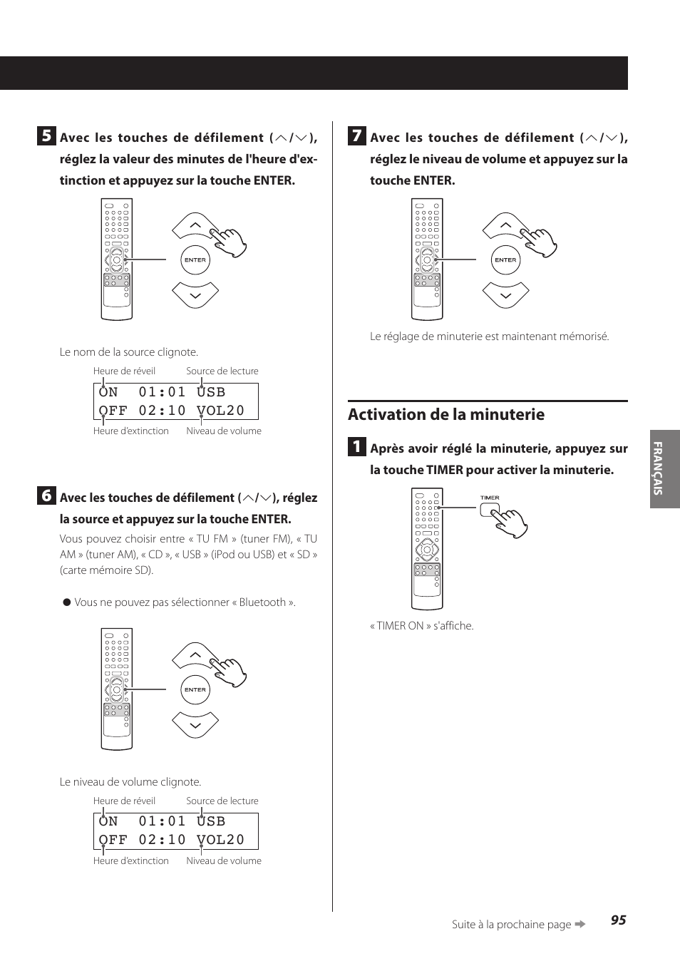 Activation de la minuterie 1 | Teac CR-H260I User Manual | Page 95 / 152