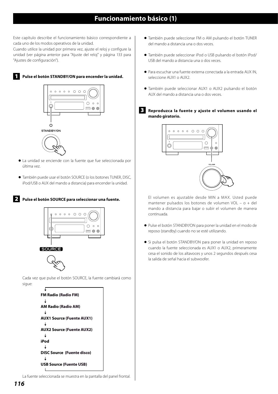 Funcionamiento básico (1) | Teac DR H338i User Manual | Page 116 / 148