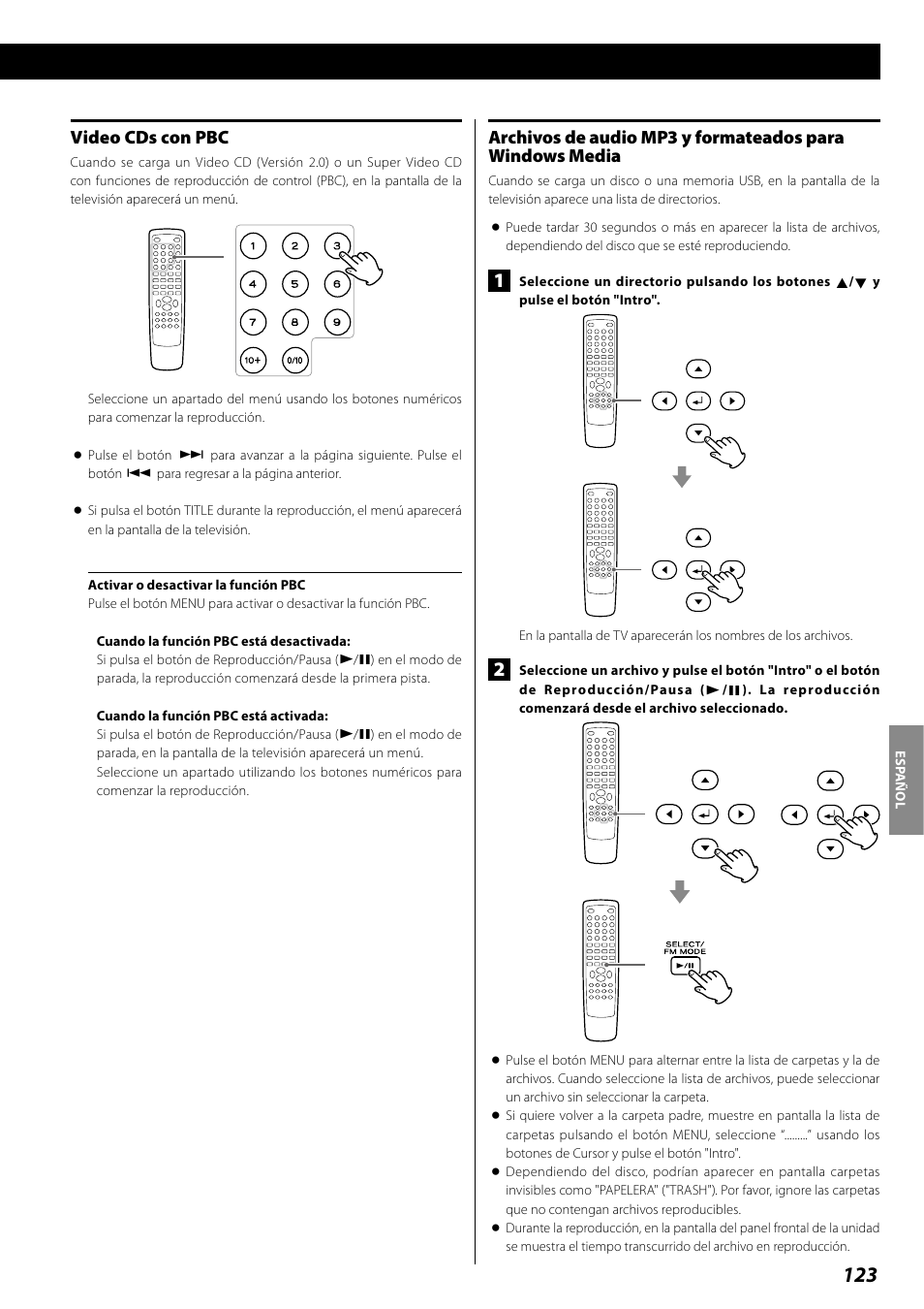 Video cds con pbc | Teac DR H338i User Manual | Page 123 / 148