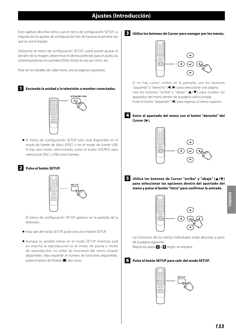 Ajustes (introducción) | Teac DR H338i User Manual | Page 133 / 148