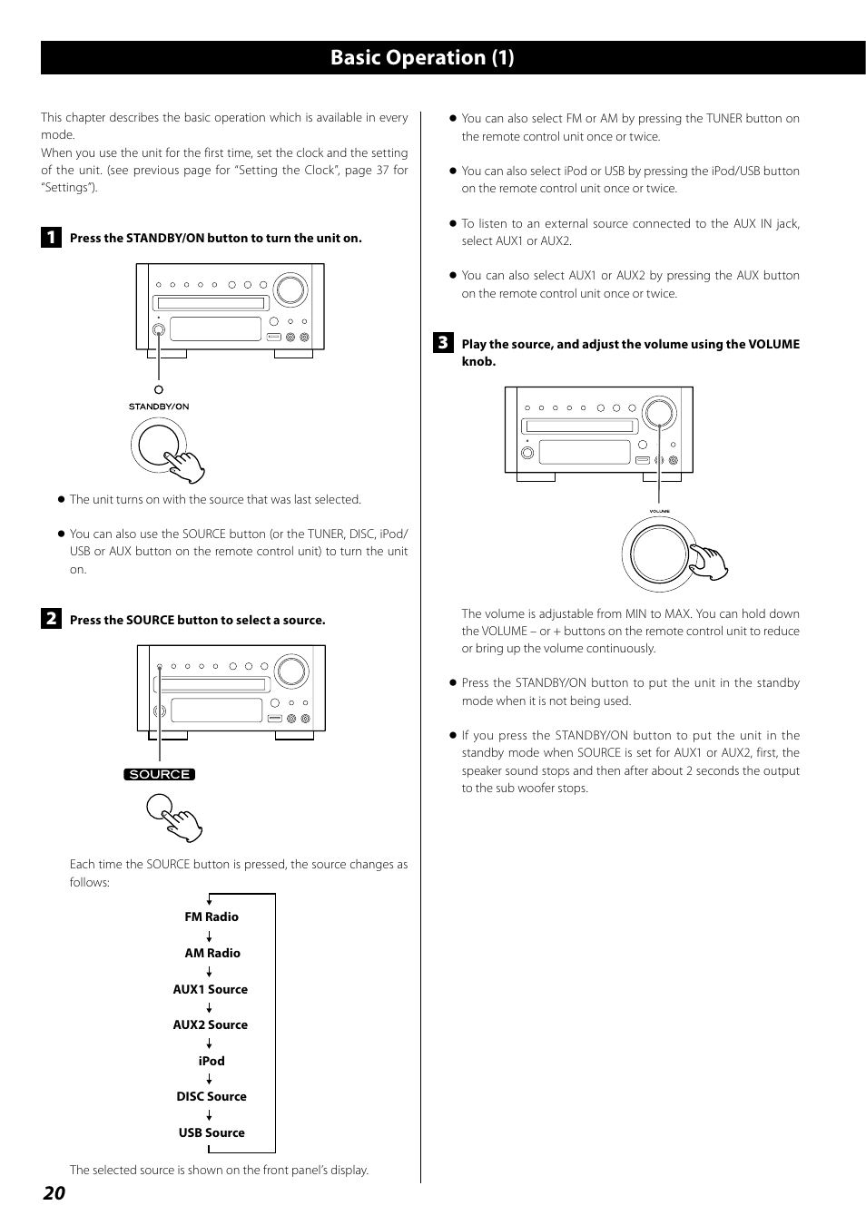 Basic operation (1) | Teac DR H338i User Manual | Page 20 / 148