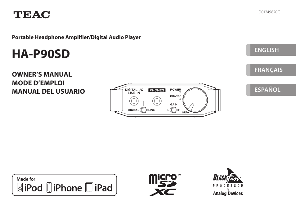 Teac HA-P90SD User Manual | 60 pages