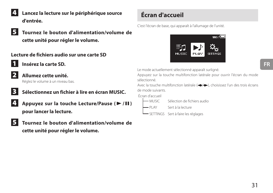 Écran d'accueil | Teac HA-P90SD User Manual | Page 31 / 60