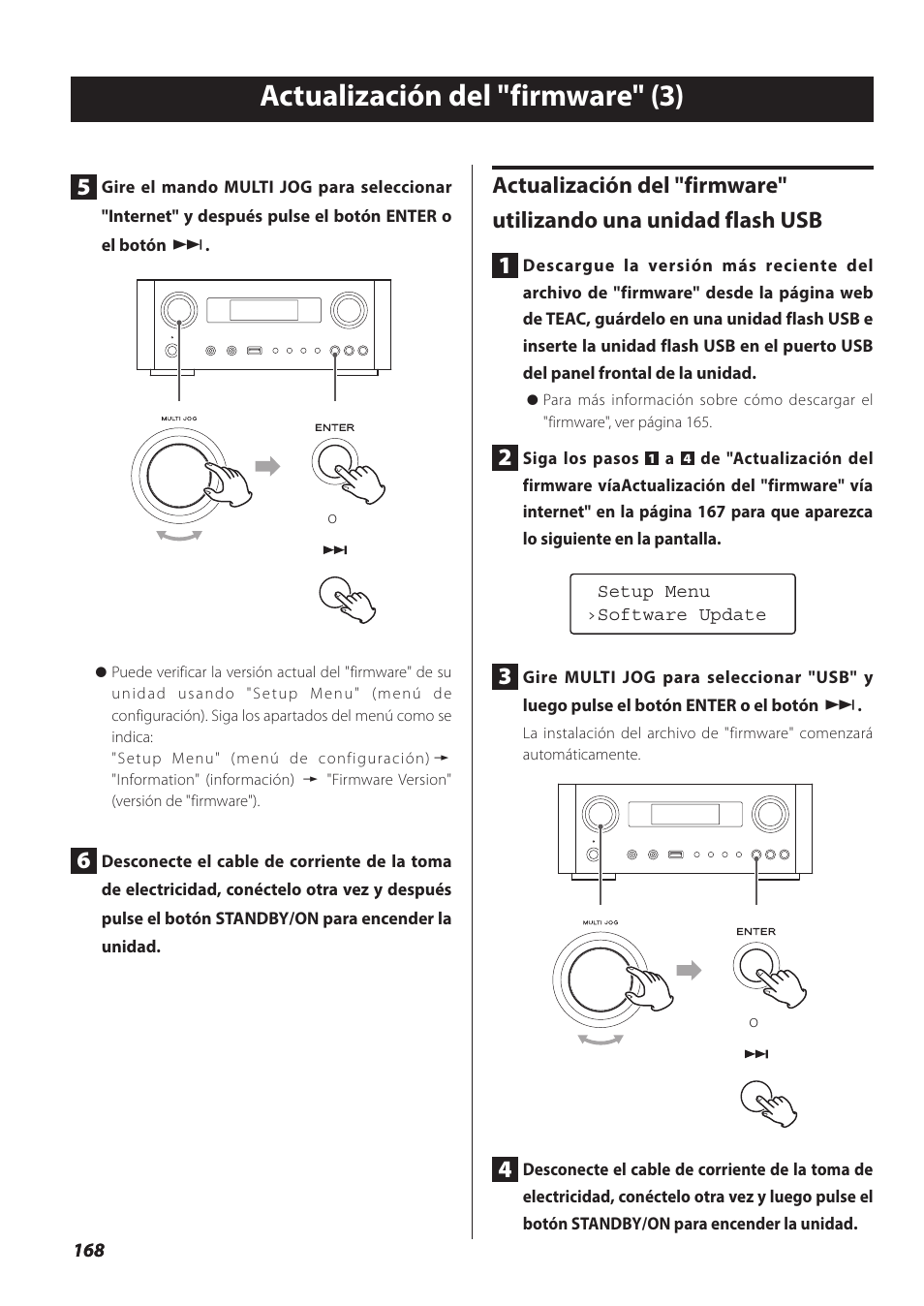 Actualización del "firmware" (3) | Teac NP-H750 User Manual | Page 168 / 176