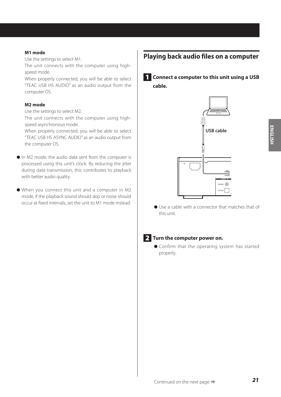 Playing back audio files on a computer 1 | Teac NP-H750 User Manual | Page 21 / 176