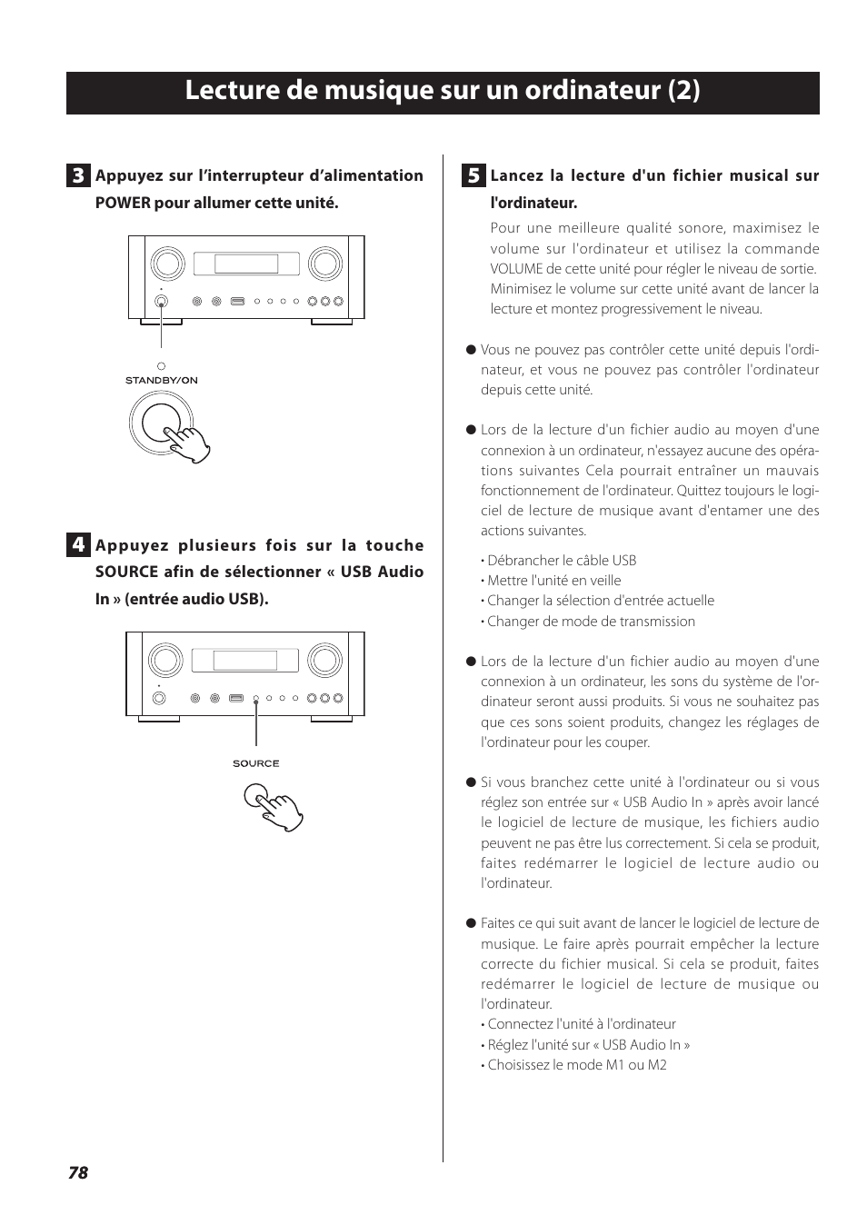 Lecture de musique sur un ordinateur (2) | Teac NP-H750 User Manual | Page 78 / 176